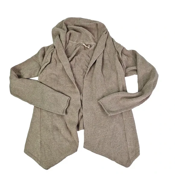 DKNY Jeans Women's XS Beige Open Front Shawl Collar Light Long Sleeve Cardigan - Picture 2 of 12